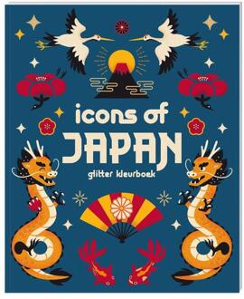 Glitter kleurboeken voor volwassenen - Icons of Japan -  Interstat (ISBN: 9789464328769)