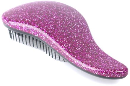 Glitter Magic Handle Tangle Detangling Kam Douche Hair Brush Ontklitter Salon Styling Haarborstel Reizen Accessoires paars