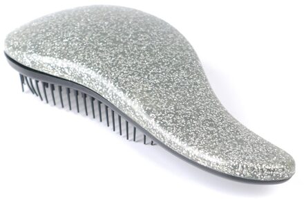 Glitter Magic Handle Tangle Detangling Kam Douche Hair Brush Ontklitter Salon Styling Haarborstel Reizen Accessoires zilver