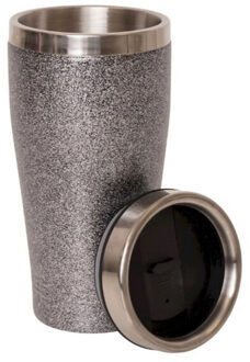 Glitter metalen geïsoleerde reismok Zwart - One size