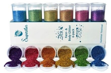 Glitter Mix Fine Summer Body & Hair (6st) Multikleur - Print