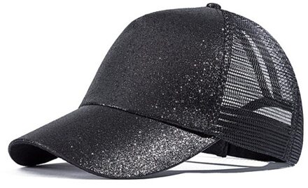 Glitter Paardenstaart Vrouwen Baseball Cap Vrouwen Mesh Trucker Caps Vrouwelijke Zomer Bone Zwart Verstelbare Hiphop Hoeden/Cap 2