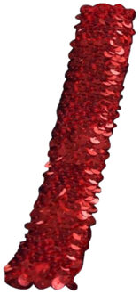 Glitter pailletten disco haarband - rood - Dames - Carnaval party kleding - Hoofdband