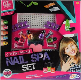 Glitter sparkle nail spa set