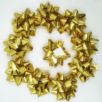 Glitter Ster Bogen, Wrap Bows-Kerst Lint Bows 2 3/4 "Inch(10 Pcs) gouden