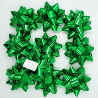 Glitter Ster Bogen, Wrap Bows-Kerst Lint Bows 2 3/4 "Inch(10 Pcs) groen