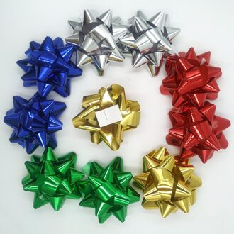 Glitter Ster Bogen, Wrap Bows-Kerst Lint Bows 2 3/4 "Inch(10 Pcs) kleur mixture