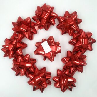 Glitter Ster Bogen, Wrap Bows-Kerst Lint Bows 2 3/4 "Inch(10 Pcs) rood