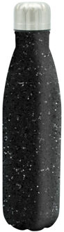 Glitter thermosfles Zwart - One size