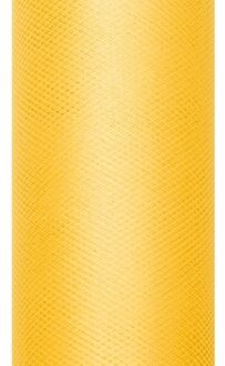Glitter tule stof - geel - 15 x 900 cm - hobbyartikelen/knutselspullen