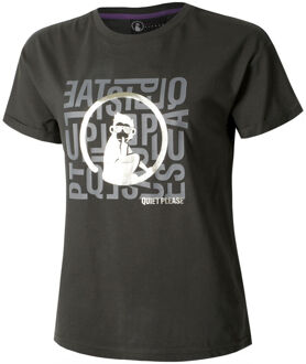 Glitter Word Salad T-shirt Dames-Antraciet - XS