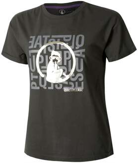 Glitter Word Salad T-shirt Dames-Antraciet - XS