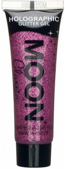 Glittergel fijn - voor lichaam en gezicht - roze - 12 ml