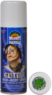 Glitterspray Groen voor lichaam & haar (125ml)
