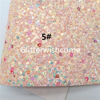 Glitterwishcome 21X29CM A4 Size Pastel Chunky Glitter Leer Lakens Met Kleur Sequines Voor Bows, GM992B 5