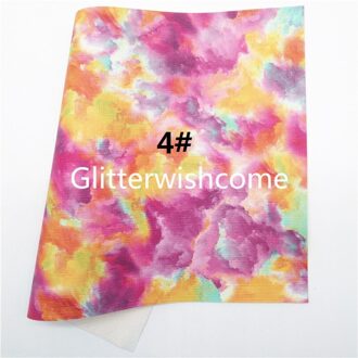 Glitterwishcome 21X29CM A4 Size Tie Dye Cloundy Faux Leer Synthetisch Leer Met Zacht Vilt Backing Voor Maken Bows GM172C