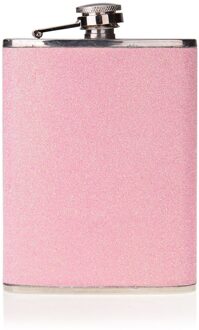 Glittler Rvs Alcohol Drinken Liquor Whisky Heupfles 7 OZ Roze