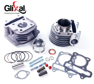 Glixal GY6 125cc 52.4mm Scooter Motor Rebuild Kit Cilinder Kit Cilinderkop assy 4-takt 152QMI Bromfiets Scooter go Kart ATV