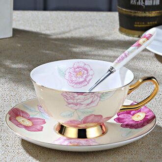 GLLead Top-Grade Drinkware Keramische Kopje Koffie Sets Europese Stijl Bone China Thee Kopjes En Schoteltjes stijl C