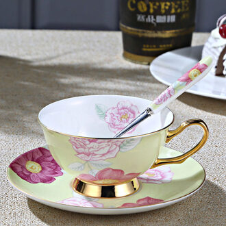 GLLead Top-Grade Drinkware Keramische Kopje Koffie Sets Europese Stijl Bone China Thee Kopjes En Schoteltjes stijl D