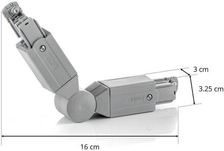 Global Hoekverbinder voor stroomrail Noa, grijs