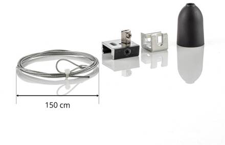 Global Ophangset 3-fasen railsysteem Noa, 150cm zwart