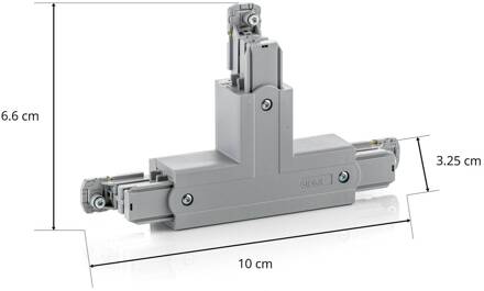 Global T-verbinder Noa aardedraad binnen links, grijs