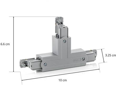 Global T-verbinder Noa aardedraad binnen rechts, grijs