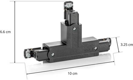Global T-verbinder Noa aardedraad binnen rechts, zwart