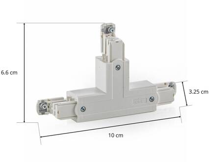 Global T-verbinder Noa, aardedraad buiten links, wit wit (RAL 9010)
