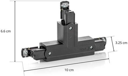 Global T-verbinder Noa aardedraad buiten rechts, zwart