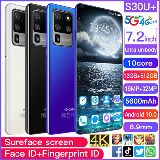 Global Version S30u+7.2 inch Big Screen 12GB+512GB Smartphone Android10 MTK6799 5600mAh 5G Cellphone Triple SIM Mobile Phone