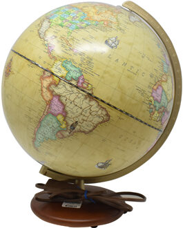 Globe Columbus Renaissance houten voet 30cm 603016/H