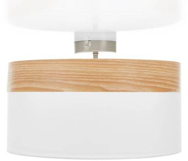 Globo Afstand plafondlamp Libba crème-hout mat nikkel, lichtbruin, crème