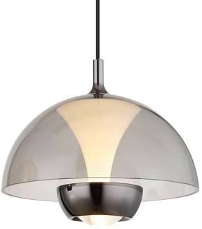 Globo Arus LED hanglamp, rookgrijs, lengte 68 cm, kunststof rookgrijs, zwart mat, wit mat
