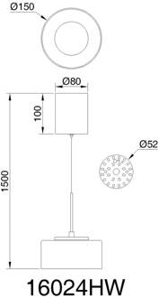 Globo Belinda LED hanglamp, Ø 15 cm, wit, glas wit, opaal, helder