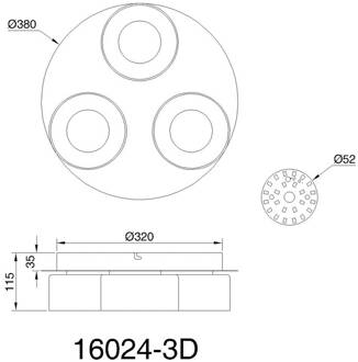 Globo Belinda LED plafondlamp, Ø 38 cm, rookgrijs, 3-lamps, glas rookgrijs, transparant, zwart
