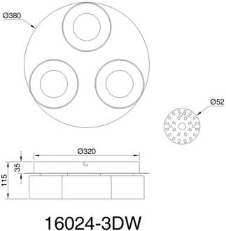 Globo Belinda LED plafondlamp, Ø 38 cm, wit, 3-lamps, glas wit, opaal, helder