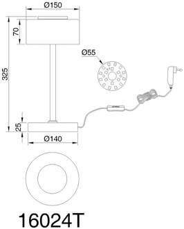 Globo Belinda LED tafellamp, rookgrijs, hoogte 33 cm, metaal rookgrijs, transparant, zwart