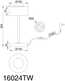 Globo Belinda LED tafellamp, wit, hoogte 33 cm, metaal wit, opaal, helder