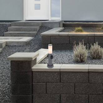 Globo Boston sokkellamp, met stopcontacten antraciet