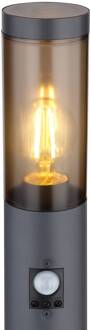 Globo Boston tuinpadverlichting met bewegingsmelder Hoogte 110 cm antraciet, rookgrijs