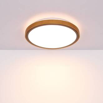 Globo Bruno LED plafondlamp met houten frame CCT Ø 30 cm licht hout, wit, zwart