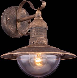 Globo Buitenwandlamp Linda met vintage-roest-optiek