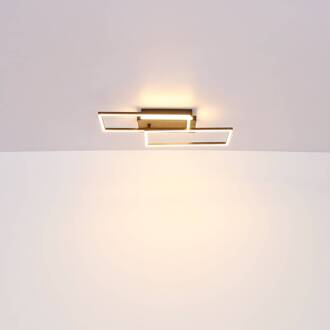 Globo Colli plafondlamp, breedte 52 cm, donker hout, hout donker hout, mat zwart
