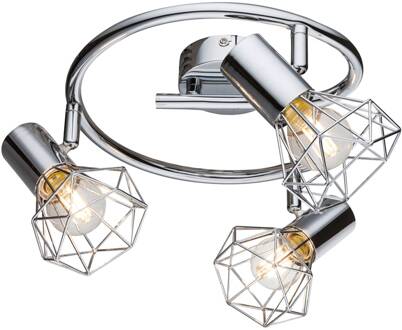 Globo Dreiva - plafondlamp met drie lichtbronnen chroom