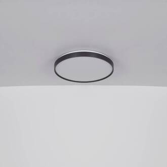 Globo Eclypse plafondlamp, antraciet, Ø 48 cm, acryl/metaal antraciet, wit opaal