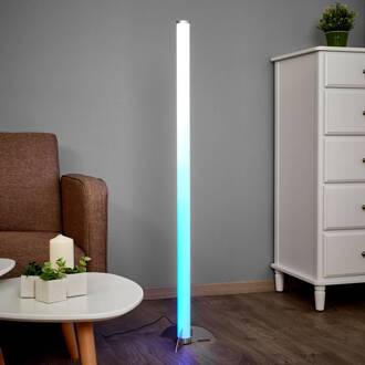 Globo Effectvolle LED-vloerlamp Ilani RGB wit, zilver