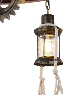 Globo Hanglamp Abella, 2-lamps helder, bruin, antiek, beige