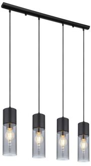 Globo Hanglamp Annika Metaal Zwart 4x E27